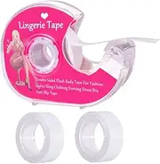 [JGRZF] Boob Body Tape Clear Fabric Strong Double Sided Tape for Clothes Dress Bra Skin Bikini,15M/48ft