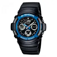 在飛比找博客來優惠-【CASIO】 G-SHOCK競速魅力賽車雙顯錶-藍框 (A