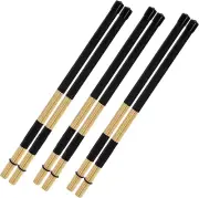 YOUEON 3 Pair 16 Inch Bamboo Hot Rods Drumsticks, 5A Jazz Drum Sticks