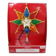Holiday Time Christmas Tree Topper STAR Multi Colored Lights Up Works Rainbow