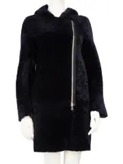 Navy & Brown Lamb Shearling Reversible Coat