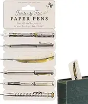 Paper Pen Bookmark - Flat Double-Sided Print Writing Pen for Taking Notes | Tearable Bookmark Pen with Black Ink for School, Scrapbooking, & Stationery | Pocket Size Novelty Pen for Adults & Students