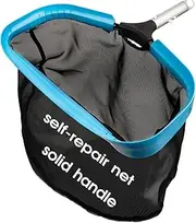 TidyMister Self-Repair Heavy Duty Pool Net, Reinforced Handle, Fine Mesh Nylon Net, Thick Aluminum Frame, Deep Trash Bag, Pool Cleaning Skimmer Net for Above Ground & Inground Pools