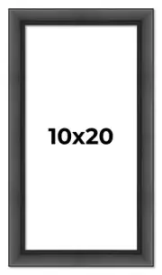 10x20 Contemporary Black Wood Frame UV Acrylic and Acid Free Foam Board