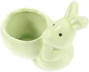 ASAKKURA Ceramic Egg Cup Holder Cute Bunny Shaped Boiled Egg Stand Adorable Bunny Design for Home Aesthetic for Easter Table Decor