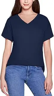 [ATIKA] Women's Short Sleeve V-Neck T Shirts, Basic Summer Loose Casual Tops, Plain Soft Tee Shirt with Pocket