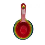 6 Pieces Colorful Measuring Cup Set Cooking Spoon set Tool Plastic Free Shipping