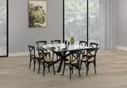 PROMENADE 9 Piece Dining Suite with Bordeaux Dining Chairs