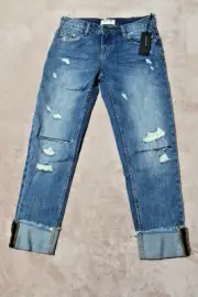 One Teaspoon Awesome Baggies Blue Royale Distressed Jeans Size 25