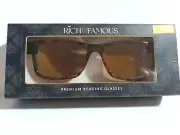 New "Rich & Famous" Premium glasses Frames (+2.50) w/Spring Hinges $9.09ea