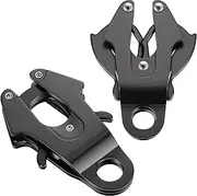 Reginary 2 Pcs Frog Clip Dog Leash Clip for Linking Black Pet Collar Clasp Quick Release Frog Cable Dog Leash Buckle Chain Replacement Clasp