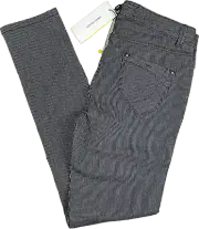 NWT -Karen Millen Ladies Skinny Navy Ticking Stripe Jeans -Size 12