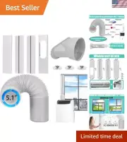 Portable Air Conditioner Window Vent Kit with Exhaust Hose 5.1 Inch Diameter,...