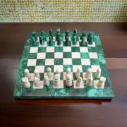Malachite Chess Set, Marble Vintage Chess Set, Mother's Day Gifts Chess Board