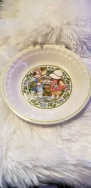 Vtg Watkins 1989 Country Kids Pie Plate "Summertime Friends"Strawberry Pie Recip