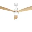 52'' Ceiling Fan LED Light Remote Control Wooden Blades Timer Fans