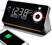 Bedside Alarm Clock with DAB & FM Radio,Dual Alarms, Snooze, Dimmable LCD Displa