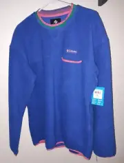 Columbia Men’s Wapitoo Fleece Blue Retro Sweatshirt AM0275-410 Size M/M NWT $90