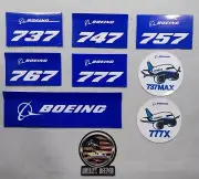 LOT OF 9 BOEING STICKERS UNUSED~ FLY AVIATION AIRPLANE 737 747 757 767 777 P257