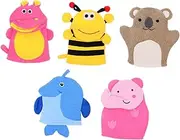 SAFIGLE 5Pcs Bath Gloves Cartoon Animal Shower Mitts for Gentle Exfoliating Soft Body Scrubber for Bathing Fun and Lightweight Bath Accessories for Boys