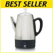 Stainless Steel Electric Percolator 10-Cup Coffee Maker with Keep Warm Function