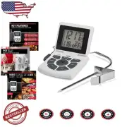 Multifunctional Stainless Steel Digital Thermometer with Timer/Clock and Alerts