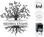 Tree Book Stamp | Forest Library From The Library of | Ex Libris | Custom Stamper | 40+ Designs | Personalised | Nature Lover Gift