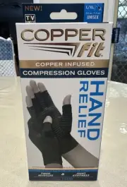 Copper Fit Unisex Muscle &Joint Support Hand Relief Compression Gloves-Size L/XL