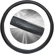 SUPVOX Truck Steering Wheel Cover Protector Black Breathable Anti-slip Elastic Steering Wheel Wrap for Truck Accessories High-end Look Easy Installation