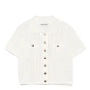 [Self-Portrait] White Sequin Crochet Top