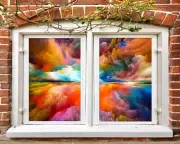 3D Color Cloud A451 Window Film Print Sticker Cling Stained Glass UV Sinsin