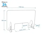 60x110cm Sneeze Guard / 4.5mm Acrylic Hygiene Screen Barrier / Protective-shield