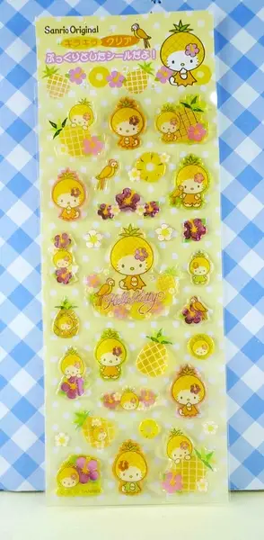 【震撼精品百貨】Hello Kitty 凱蒂貓~KITTY立體貼紙-水果鳳梨