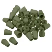 Bell End Stopper Cord Rope Lock for Drawstring Bag, Olive 100pcs