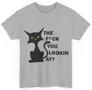 Tuxedo Cat The F You Lookin At Funny Cat Kitten Lovers Gift T-Shirt Unisex Tee