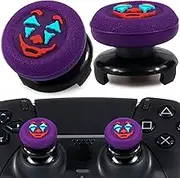 Playrealm FPS Thumbstick Extender & Texture Rubber Silicone Grip Cover 2 Sets for PS5 & PS4 Controller (Joker Purple)