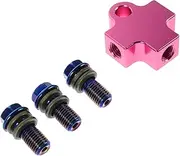 ASAKKURA 1 Set Hydraulic Brake Line Fitting: Motorcycle Tubing Hose Tee Adapter - T-Shaped 3-Way Connector with Bolts - Hydraulic Brake Line Spliter