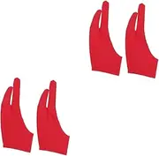 Healeved 2sets Artist Gloves Sketch Glove Two Fingers Comfortable Spandex Material Anti-sweat Size s 2pcs*2