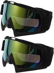 WOONEKY 2 Pair Goggles for Dirt Bike Motorcycle Atv and Skiing Windproof Protective Riding Glasses for Adults Men Women Youth and Durable Eye Protection for Outdoor Sports