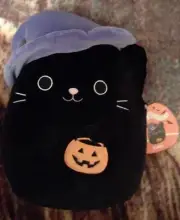 NWT Squishmallows Halloween Calio Black Cat Pumpkin 10in