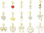 [Stiesy] Assorted Styles Pendant Charms with Clasps Hanging Ornaments Accessories for DIY Crafts Home Decor