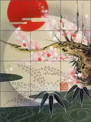 Ceramic Tile Mural Backsplash Tanabe Oriental Landscape Art OB-ZT10