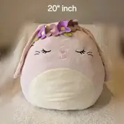 Squishmallows 20" inch Bop The Bunny Rabbit with flower crown plush toy