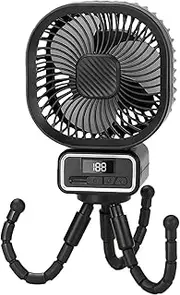 Evnbhgyu Clip on Stroller Fan - Low Noise Clip On Adjustable Crib Fan,Portable Baby Cooling Accessories for Car Seat Travel Crib for Home Hot Weather Comfort