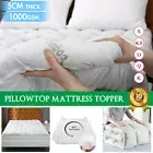 Bamboo Mattress Topper Pillowtop 1000GSM Fitted Matress Underlay Pad 5CM Thick