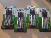 Sharpie Special Edition Fine Pen 4 pks x4ea= 16 (Red Green Blue Black) Free ship