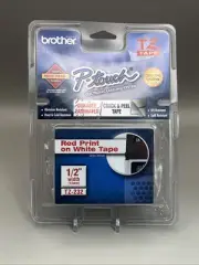 Brother P-touch TZ Tape Red on White Print 1/2" Width 12 MM TZ-232