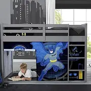 Delta Children Batman Loft Bed Tent - Curtain Set for Low Twin Loft Bed (Bed Sold Separately) by