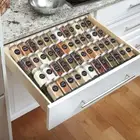 Spice Drawer Organizer Spice Rack Adjustable Expandable for Kitchen Shelf 4 Tier