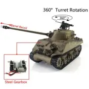 Henglong 1:16 TK7.0 Plastic BB IR RC Tank M4A3 Sherman 3898 Metal Gearbox 360°